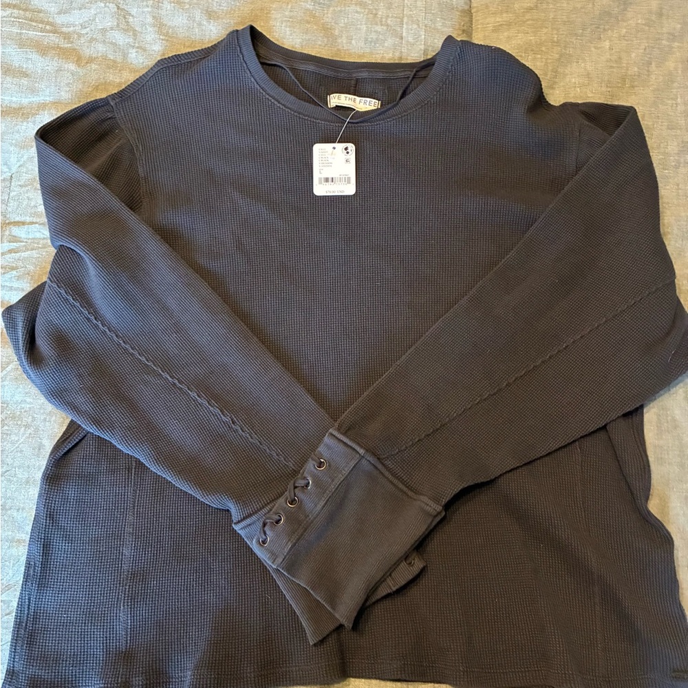 We The Free Lapis Cuff Thermal Long Sleeve Tee